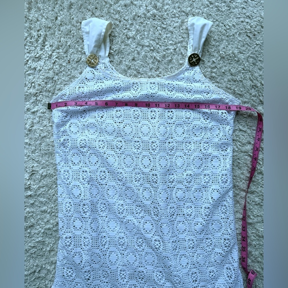 Women's Jaclyn Smith White Crochet Cover-Up Dress Size M - Picture 2 of 6